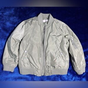 H&M Kids Army Green Bomber Jacket Size 4/6